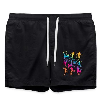 Fußball Fußballer Mädchen Fußballspieler Kinder - Badeshorts - Schwarz - Vorne - AI Model Male 185 light (185cm)