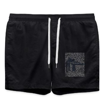 Treffsicherer Billard Queueprofi - Badeshorts - Schwarz - Vorne - AI Model Male 185 light (185cm)