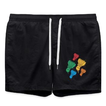 Federball Badmintonspieler Kinder Badminton Jungen - Badeshorts - Schwarz - Vorne - AI Model Male 185 light (185cm)
