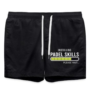 Padel Skills Padel Tennis Spieler - Badeshorts - Schwarz - Vorne - AI Model Male 185 light (185cm)