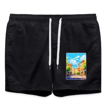 Aix En Provence Frankreich Vintage Reiseposter WPA - Badeshorts - Schwarz - Vorne - AI Model Male 185 light (185cm)