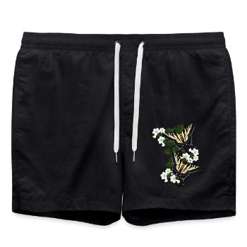 Segelfalter auf Weißdorn - Badeshorts - Schwarz - Vorne - AI Model Male 185 light (185cm)