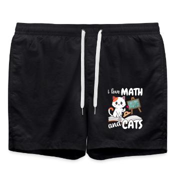 Ich Liebe Mathe Und Katzen Mathematik - Badeshorts - Schwarz - Vorne - AI Model Male 185 light (185cm)
