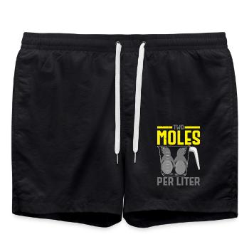 Zwei Maulwürfe pro Liter Maulwurfsflüsterer Wissen - Badeshorts - Schwarz - Vorne - AI Model Male 185 light (185cm)