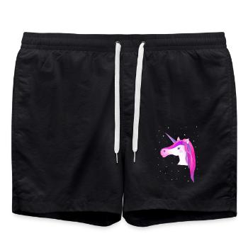 Einhorn Einhorn mit Sternen Einhorn-Shirt Pferde - Badeshorts - Schwarz - Vorne - AI Model Male 185 light (185cm)