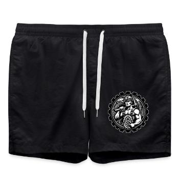 Miner Logo - Swim Trunks - black - Front - AI Model Male 185 light (185cm)