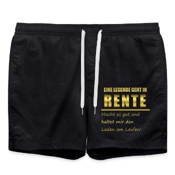 Eine Legende geht in Rente - Badeshorts - Schwarz - Vorne - AI Model Male 185 light (185cm)