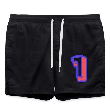 1. 1 AN. 1er ANNIVERSAIRE. ANNIVERSAIRE 1 AN - Short de bain - noir - Devant - AI Model Male 185 light (185cm)
