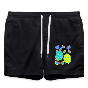 Küken Ostern Kind Kinder - Badeshorts - Schwarz - Vorne - AI Model Male 185 light (185cm)