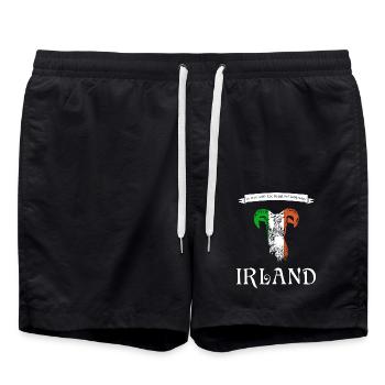 Ireland Irland irisch - Badeshorts - Schwarz - Vorne - AI Model Male 185 light (185cm)