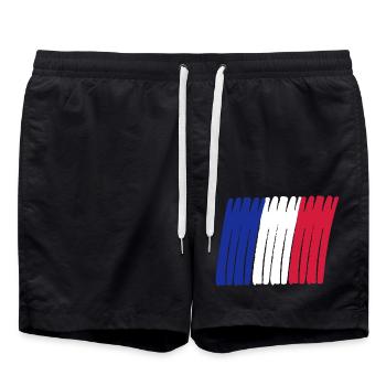 tricolore france - Badeshorts - Schwarz - Vorne - AI Model Male 185 light (185cm)