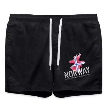 Elch Norwegen Norge - Badeshorts - Schwarz - Vorne - AI Model Male 185 light (185cm)