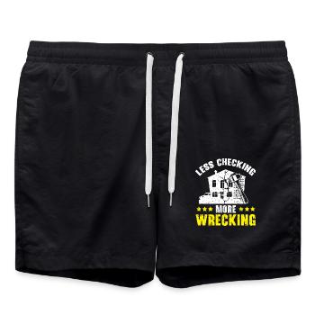 Weniger Kontrolle, mehr Abriss Haus Abriss - Badeshorts - Schwarz - Vorne - AI Model Male 185 light (185cm)