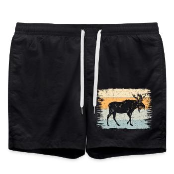 Elch - Badeshorts - Schwarz - Vorne - AI Model Male 185 light (185cm)