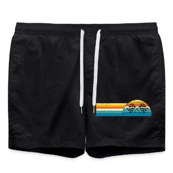 Race Flag Flag Symbol Icon Voitures Illustration - Badeshorts - Schwarz - Vorne - AI Model Male 185 light (185cm)