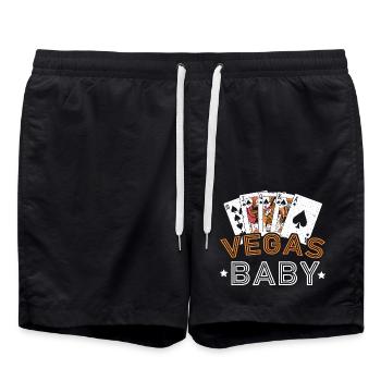 Vegas Baby Glücksspiel Kasino Las Vegas Nevada Str - Badeshorts - Schwarz - Vorne - AI Model Male 185 light (185cm)
