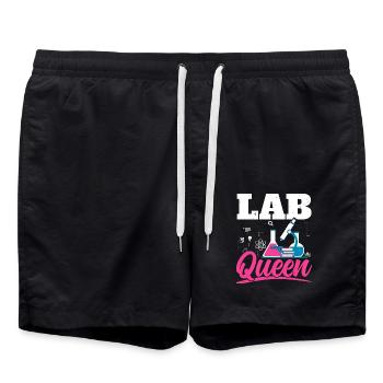Laborkönigin Biologin Wissenschaftslehrerin Biolog - Badeshorts - Schwarz - Vorne - AI Model Male 185 light (185cm)