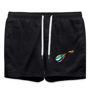Klassische Mandoline Zupfmusik - Badeshorts - Schwarz - Vorne - AI Model Male 185 light (185cm)
