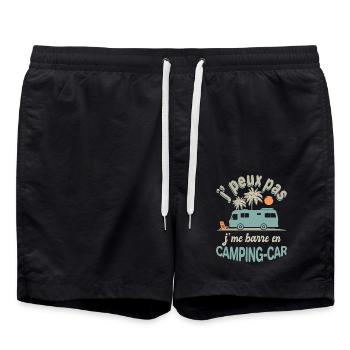 Camping-Car Je Me Barre Humour Voyage Liberté - Short de bain - noir - Devant - AI Model Male 185 light (185cm)