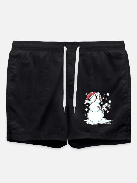 Snowman funny - Swim Trunks - black