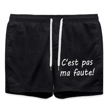 C'est pas ma faute ! - Short de bain - noir - Devant - AI Model Male 185 light (185cm)