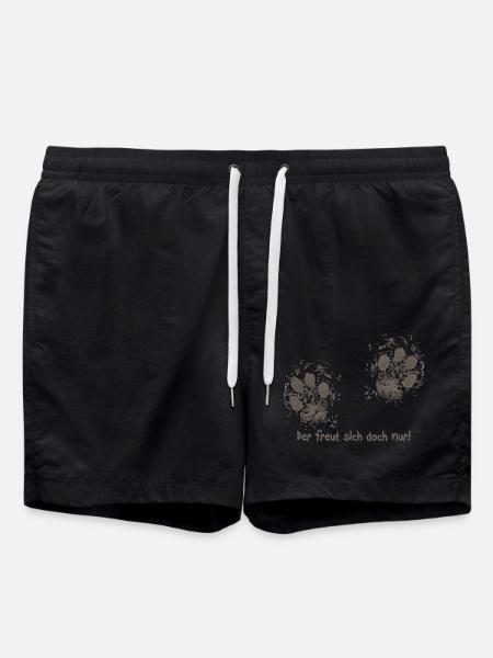 Der freut sich doch nur! - Badeshorts - Schwarz