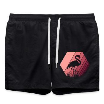Flamingo - Badeshorts - Schwarz - Vorne - AI Model Male 185 light (185cm)