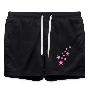 Stern Sternchen Muster Symbol Rosa - Badeshorts - Schwarz - Vorne - AI Model Male 185 light (185cm)