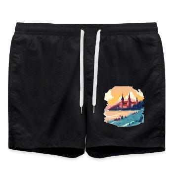 Deutschland ist ein Land mit üppiger und vielfälti - Badeshorts - Schwarz - Vorne - AI Model Male 185 light (185cm)