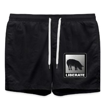 Liberate Vegan Animal Liberation - Badeshorts - Schwarz - Vorne - AI Model Male 185 light (185cm)