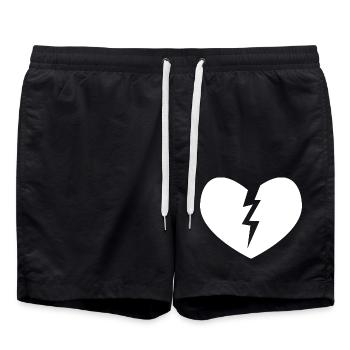 Zerbrochenes Herz Icon - Badeshorts - Schwarz - Vorne - AI Model Male 185 light (185cm)
