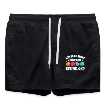 Steine - Badeshorts - Schwarz - Vorne - AI Model Male 185 light (185cm)