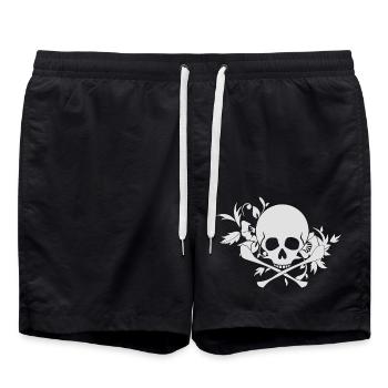 Skull Ornament - Badeshorts - Schwarz - Vorne - AI Model Male 185 light (185cm)