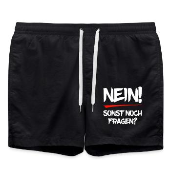 Nein! Sonst noch Fragen? - Badeshorts - Schwarz - Vorne - AI Model Male 185 light (185cm)
