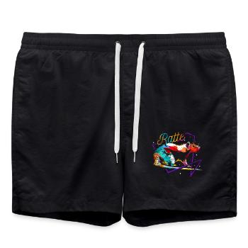 Freche Polygon Ratte Nagetier - Badeshorts - Schwarz - Vorne - AI Model Male 185 light (185cm)