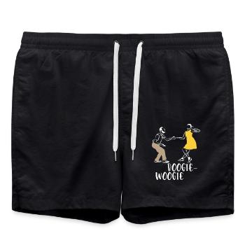 Fetziger Boogie-Woogie Tanzabend - Badeshorts - Schwarz - Vorne - AI Model Male 185 light (185cm)