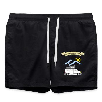 motorhome is calling - Badeshorts - Schwarz - Vorne - AI Model Male 185 light (185cm)