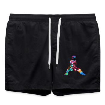 Gelassener Tai Chi Meditierender - Badeshorts - Schwarz - Vorne - AI Model Male 185 light (185cm)