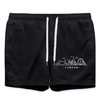 London Capital England Skyline Tower-Bridge - Swim Trunks - black - Front - AI Model Male 185 light (185cm)