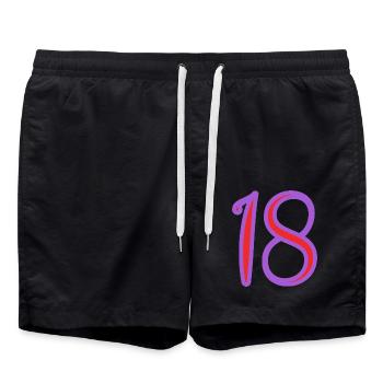 18. 18 ANS. 18e ANNIVERSAIRE. ANNIVERSAIRE 18 ANS. - Short de bain - noir - Devant - AI Model Male 185 light (185cm)