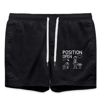 Position Offen Single Dad Vatertag Vater Daddy - Badeshorts - Schwarz - Vorne - AI Model Male 185 light (185cm)
