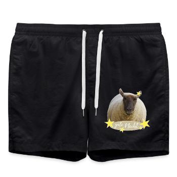 Schaf gute Nacht Schlafshirt - Badeshorts - Schwarz - Vorne - AI Model Male 185 light (185cm)