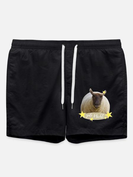 Schaf gute Nacht Schlafshirt - Badeshorts - Schwarz