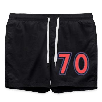 70. 70 ANS. 70e ANNIVERSAIRE. ANNIVERSAIRE 70 ANS. - Short de bain - noir - Devant - AI Model Male 185 light (185cm)
