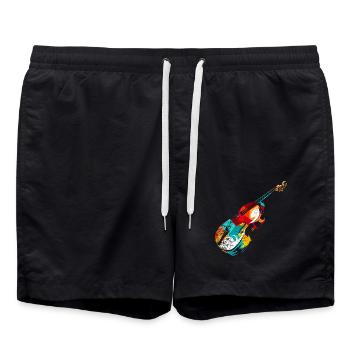Brummender Kontrabass Jazzorchester - Badeshorts - Schwarz - Vorne - AI Model Male 185 light (185cm)