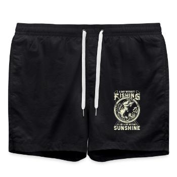 A day without fishing is like a day without ...... - Badeshorts - Schwarz - Vorne - AI Model Male 185 light (185cm)