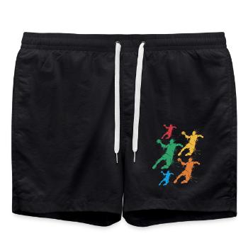 Handballspieler Handballer Jungen Handball Kinder - Badeshorts - Schwarz - Vorne - AI Model Male 185 light (185cm)
