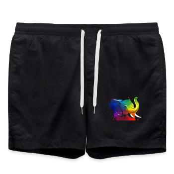 Majestätischer Elefant Wasserloch - Badeshorts - Schwarz - Vorne - AI Model Male 185 light (185cm)