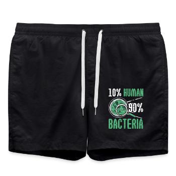 10% Mensch 90% Bakterien Biologe Wissenschaft Biol - Badeshorts - Schwarz - Vorne - AI Model Male 185 light (185cm)