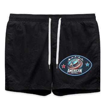 Logo du football américain - Short de bain - noir - Devant - AI Model Male 185 light (185cm)